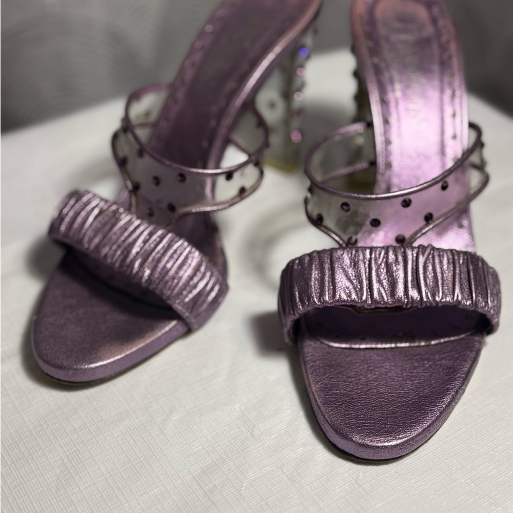 Vintage YSL by Tom Ford Swarovski crystal lucite heels - Picture 3 of 16